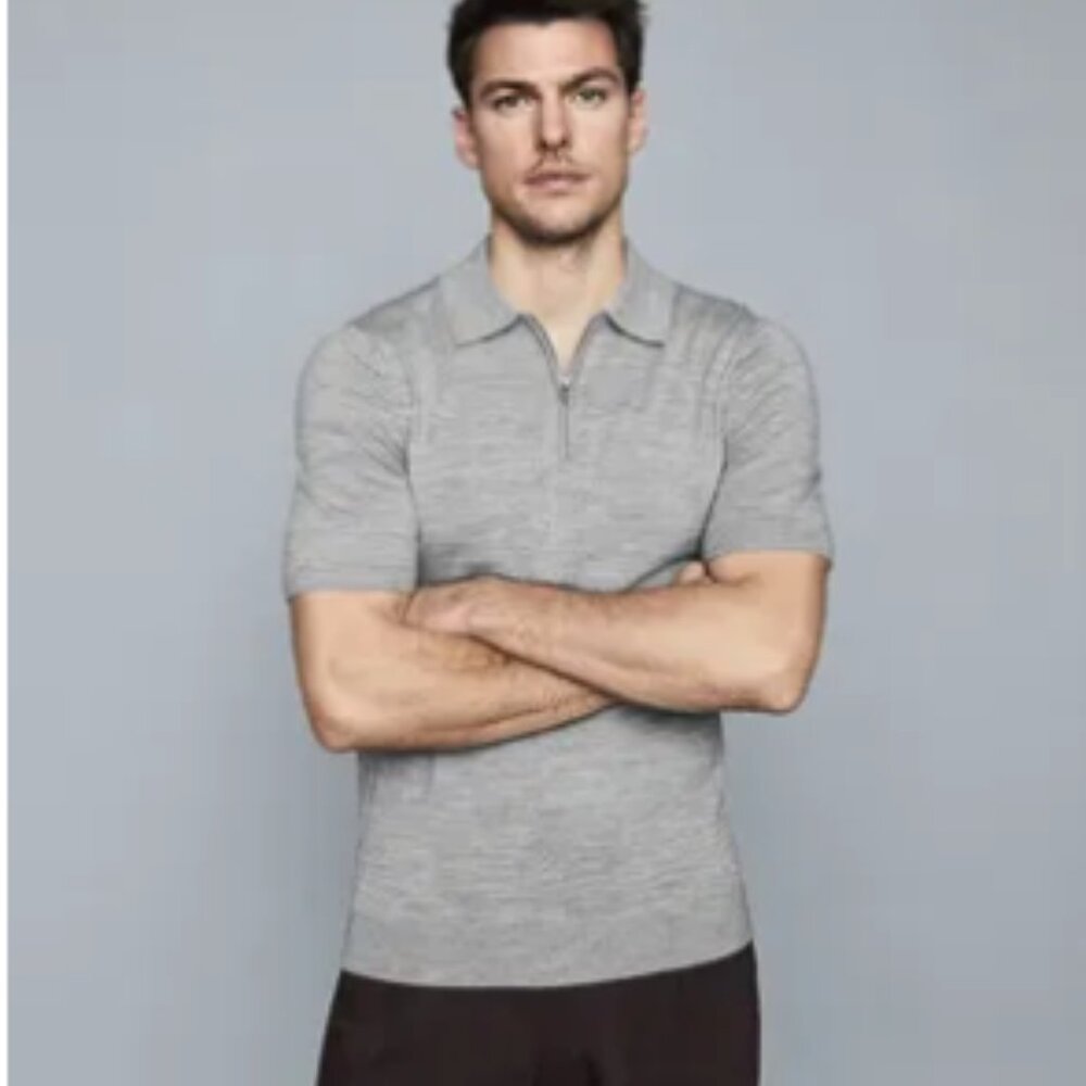 Maxwell Merino Zip Neck Polo - Pistachio